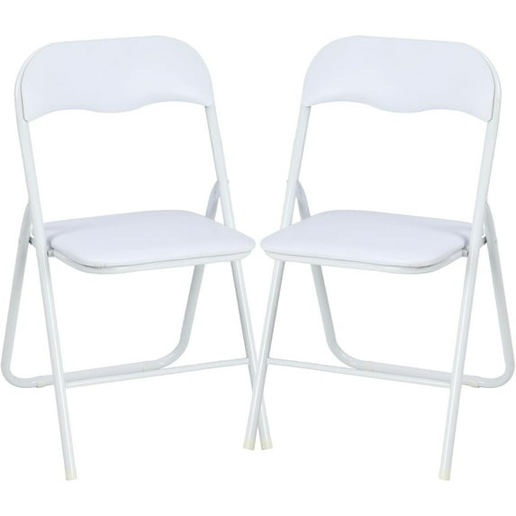 M optimized 2/4/6PCS Folding Chairs, Outdoor & Indoor Event Portable Metal Folding Chairs with Cushion, Non-Slip Feet Pads Stackable Chairs