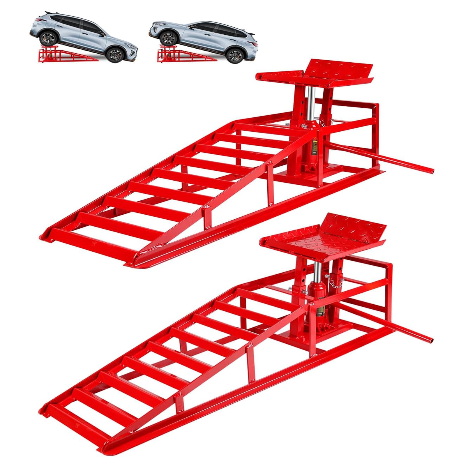 M optimized 2 PCS Hydraulic Car Truck Service Ramps 11000lbs (5T) Load ...