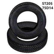 M optimized 2 Pack ST205/75D14 Trailer Tires 6PR Load Range C 14in Fuel-saving Designed Trailer Tires 205 75 14 for Travel, Camper, Landscape, Cargo, Utility, Boat, Farm, Hauler Trailer, Black