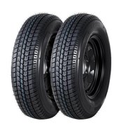 M optimized 2 Pack Trailer Tires On Rim ST175/80D13 175/80/13 175/80-13, Load Range C, 6PR, 5 Lug 13 In. Black Spoke Wheel, 5 On 4.5" Durable Trailer Tire Travel/Camper/Utility/Boat