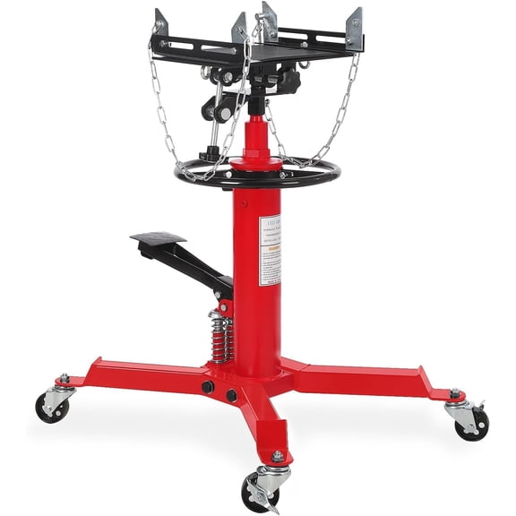 M optimized 2-Plunger Transmission Jack, 1322 Lbs (3/5 Ton) Capacity 33.5"- 69" High Lifting Height, 2-Stage Hydraulic Telescopic Jack, Heavy Duty Floor Jack w/Foot Pedal, 360° Swivel Wheel