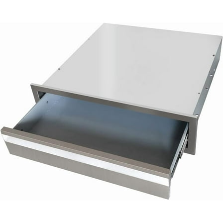 M optimized 24" x 6.5" x 23" Outdoor Kitchen Drawers, Stainless Steel SingleLayer Access BBQ Drawers with Flush Mount Handle, Silver