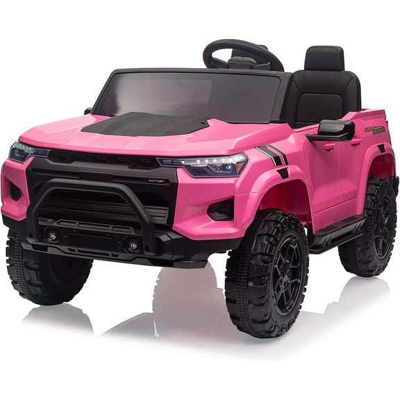 M optimized 24V 2 Seater Ride On Truck for Kids, Battery Powered Vehicle Kids Ride On Car Toy with Remote Control, Trunk, Handle, Battery Display, LED Lights, Music, Electric Car for Boys Girls