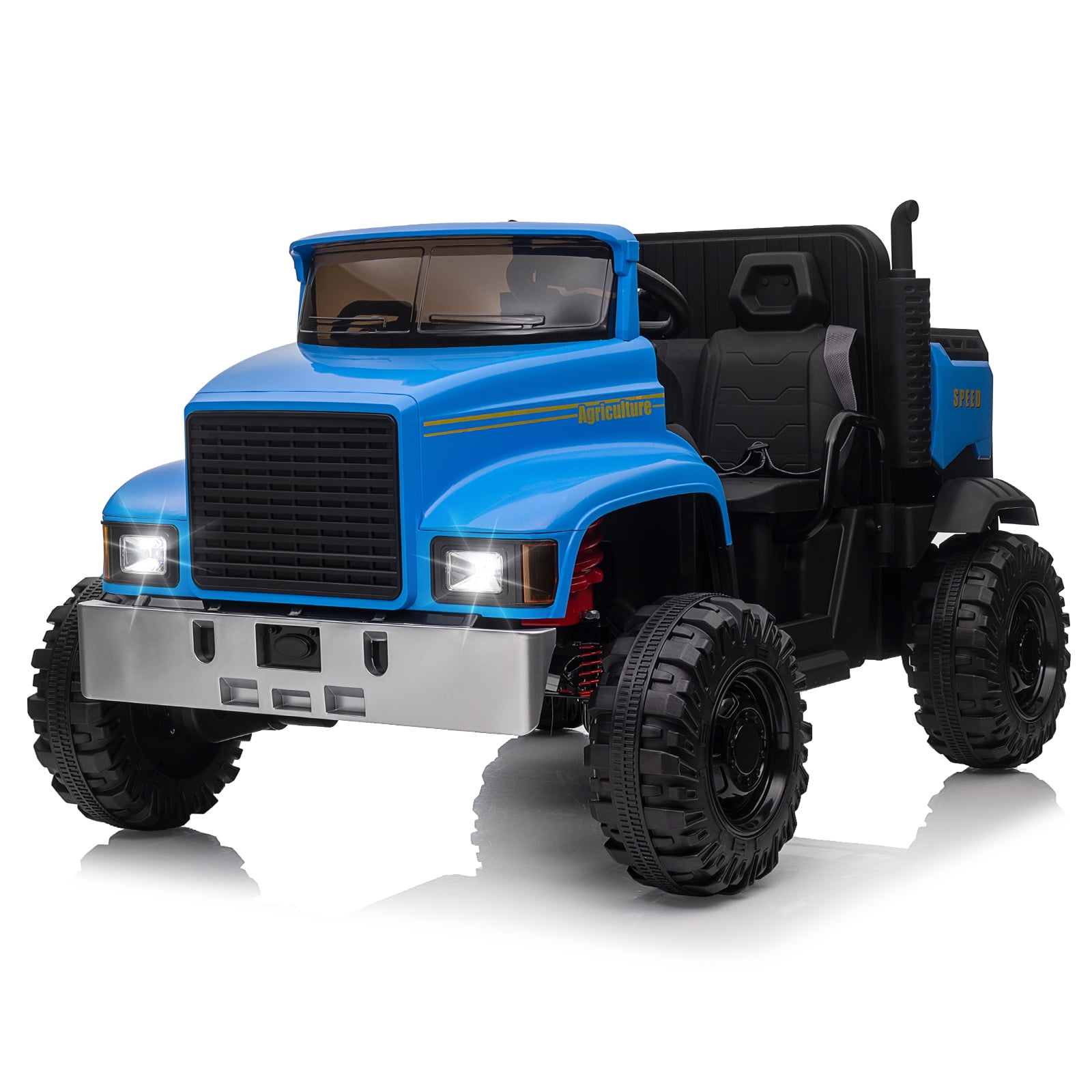 Blue 24V Ride-On Truck with Remote Control and Dump Bed