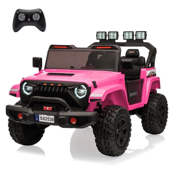 M optimized 24V Ride On Toys for Big Kids, 2 Seater Ride On Truck, 4WD Adjustable Car Body, 3 Adjustable Speeds, Built-in Music Player, Kids Electric Car with Easy Assembly