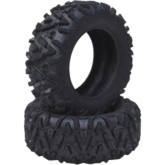 M optimized 24x9-11 6PR ATV UTV Tires All Terrain TL KNIGHT Trail Sand Mud Off-Road Tires AT24x9-11 6-Ply PR Tubeless, Set of 2, Black