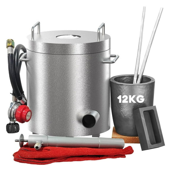 M optimized 2700℉ Stainless Steel Propane Smelting Furnaces 12KG, 30PSI, Silver