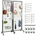 thumbnail image 1 of M optimized 2PCS Grid Wall Panels, Grid Wall Panel Display Stand Heavy Movable Gridwall Panel for Art Fairs Craft Shows Retail Display with 8 Clips and 15 Hooks, 2' x 5.6', 1 of 7