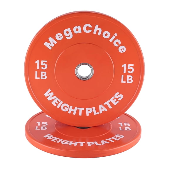 M optimized 2pcs Rubber Bumper Weight Set - 2" Barbell Plates for Home Gym Strength Training