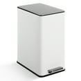 thumbnail image 1 of M optimized 3.96 Gallon Stainless Steel Trash Can with Soft Close Lid, Step-on Bathroom & Kitchen Garbage Bin, Compact Slim Design with Removable Inner Bucket for Office, Living Room, 15L, 1 of 7
