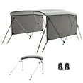 thumbnail image 1 of M optimized 3 Bow Bimini Tops with Mesh Sidewalls Support Poles for Boats, Marine Grade Canvas Cover, Include 2 Straps, 2 Adjustable Rear Support Pole, Zippered Storage Boot, Pu Coating Canvas, 1 of 5
