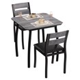 thumbnail image 1 of M optimized 3 Piece Dining Table Set for 2, Farmhouse Kitchen Table and Upholstered Chair, Metal Frame Square Dining Room Furniture for Small Space, Apartment, Studio, 1 of 8