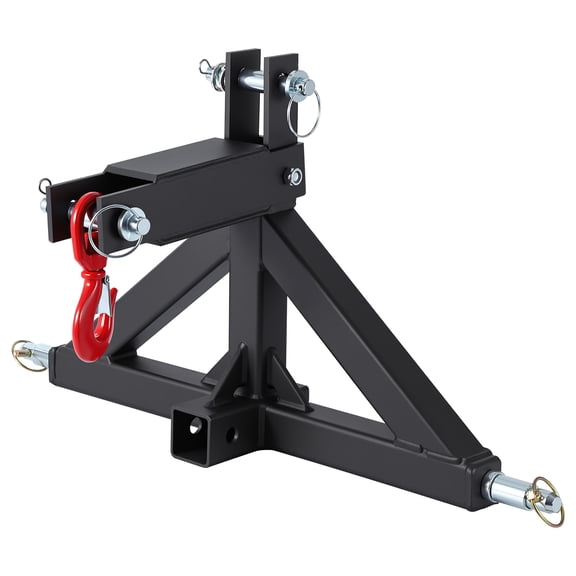 M optimized 3-Point Quick Hitch for Category 1 Tractors, 2" Receiver Trailer Hitch Towing Hook & Heavy Duty Drawbar Adapter