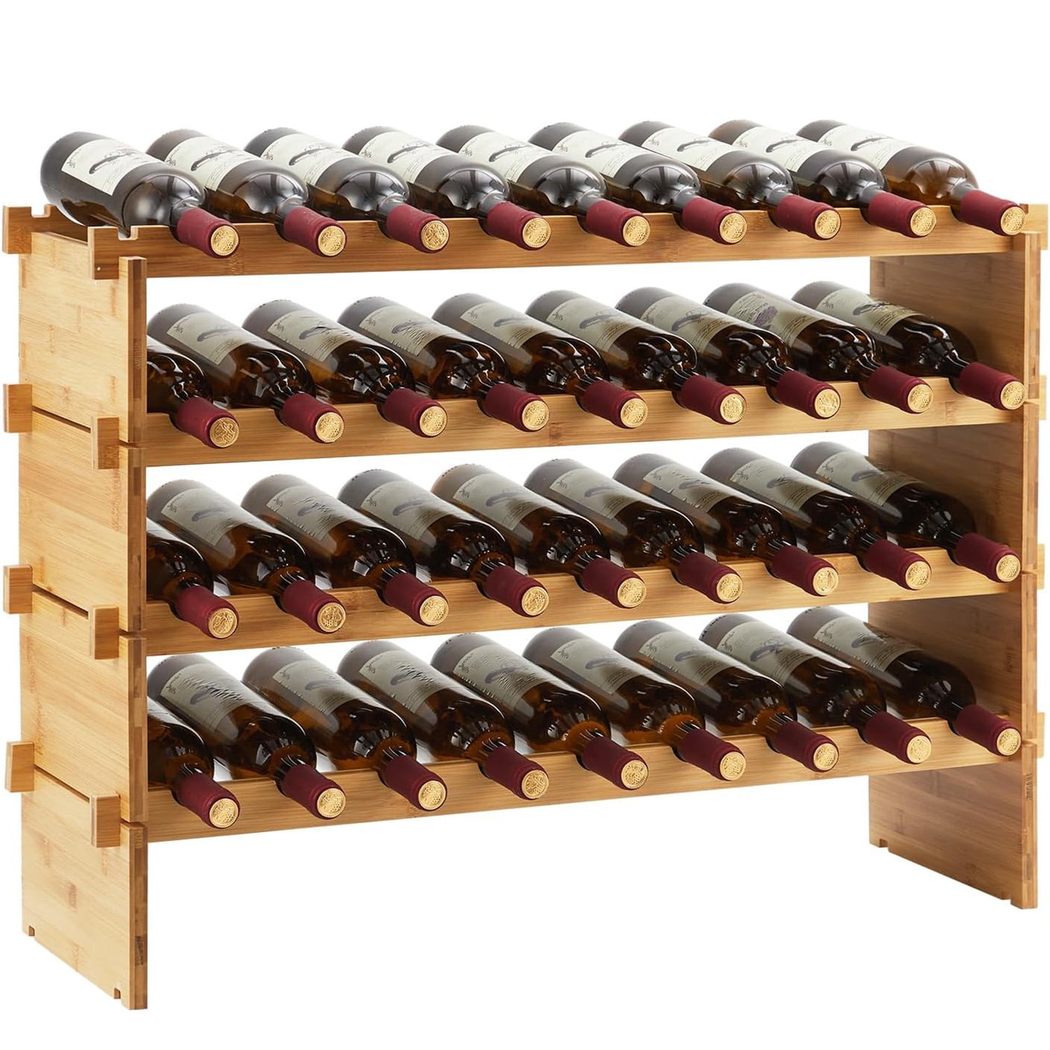 M optimized 36 Bottles Stackable Modualr Wine Racks, 4 Tier ...