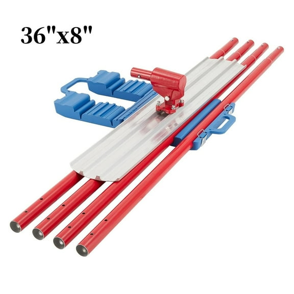 M optimized 36" x 8" Bull Float Magnesium Concrete Float, Round End Concrete Float Tool with Bracket for Multi-angle Floating, Extruded Magnesium Alloy Blade