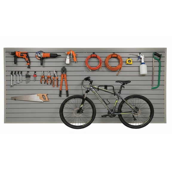 M optimized 4'X8' Slat Wall Paneling, Storage Systems Garage Tool Organizer Wall Mount, Heavy Duty PVC Slat Wall Panels, Easy DIY Install for Garage, Tool, Retail