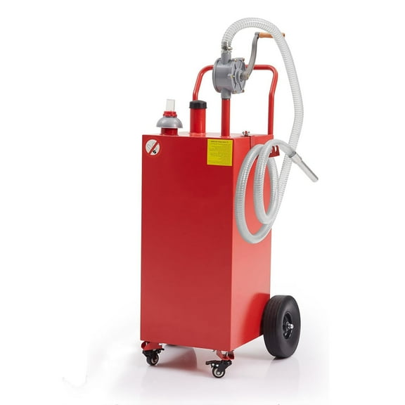 M optimized 40 Gallon Fuel Caddy, Fuel Tank with Manual Transfer Pump for Gasoline & Diesel, Durable 4-Wheel Design, Mobile Fuel Storage for Cars, Trucks, Boats, Lawn Mowers