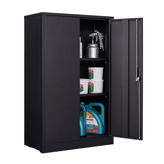 M optimized 42" Folding Storage Cabinet Metal Filing Storage Cabinet with Lockable Door, Adjustable Shelves for Office School Home Garage
