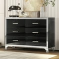 thumbnail image 1 of M optimized 47" 6-Drawer Dresser Elegant High Gloss Dresser Chest Storage Cabinet with Drawers for Living Room Bedroom Kitchen Entryway Hallway, 1 of 7