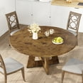 thumbnail image 1 of M optimized 47-Inch Round Dining Table, Wooden Kitchen Table for 4, Farmhouse Dinner Table with Wooden Top and Legs for Home Dining Room Living Room (Only Table), 1 of 9