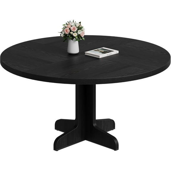 M optimized 47" Round Dining Table for 4, Farmhouse Kitchen Table with Stable Base, Circle Dinning Room Table for Home Dining Room Living Room (Only Table)