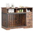 thumbnail image 1 of M optimized 48" Dog Crate Furniture, Indoor Dog Kennel with Hidden Bowl, 3 Drawers and 3 Open Drawers, Modern Farmhouse Dog Crate End Table, Decorative Pet Crate for Small Dogs, 1 of 8