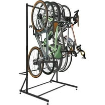 M optimized 5 Bike Storage Rack, Free Standing Vertical Bike Rack with Adjustable Height, Holds Up to 300 lbs