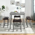 thumbnail image 1 of M optimized 5 Piece Dining Table Set with 4 Chairs Modern Farmhouse Table with Upholstered Chair for Dining Room Living Room Kitchen Apartment, 1 of 9