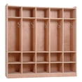 thumbnail image 1 of M optimized 5-Section Classroom Coat Locker, 20 Cubbies for Classrooms, Daycare Cubby with 4 Casters, 5 Hooks and 2 Storage Boxes, for Home, School, Kindergarten, 1 of 7