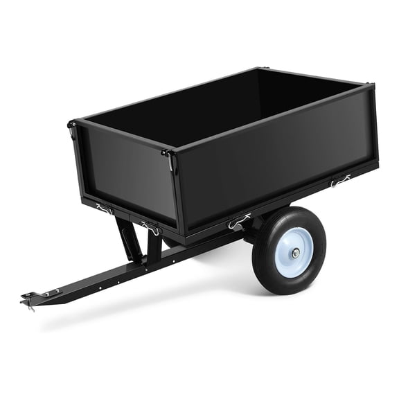 M optimized 500LBS Heavy Duty Tow Behind ATV Trailer Dump Cart, Pull Behind Yard Wagon Cart with 2 Wheels, Lawn Mower Cart for Lawn Mower Tractor, ATV, UTV