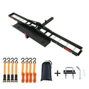 M optimized 500LBS Motorcycle Hitch Carrier, Steel Dirt Bike Hitch Hauler with Ramp, Bike Carrier, Motorcycle Carrier for Tires Up to 5.5"W, 2" Receiver