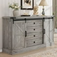thumbnail image 1 of M optimized 59" Wood Dressers with Sliding Barn Doors, TV Stand with Large Drawers & Bar Handles, Dressers & Chests of Drawers for Closet, Living Room, Bedroom, 1 of 9
