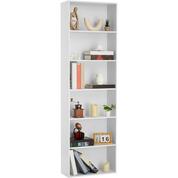 M optimized 6 Tier Wood Bookcase Industrial Rustic Bookshelf, Heavy-Duty Tall Book Shelf for Storage, Organize Office, Living Room, Bedroom, Home Library Furniture