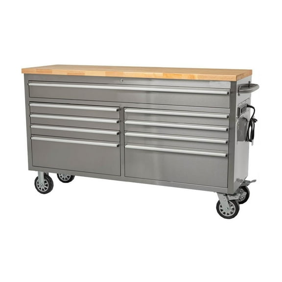 M optimized 61" Tool Chest Tool Box Mobile 9 Drawers Storage Rolling Cabinet with Wheels Lock Key Locking System Drawer Liners for Garage Warehouse Repair Shop