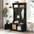 thumbnail image 1 of M optimized 64" Hall Tree Storage Bench Coat Rack Shoe Cabinet Organization for Entryway Hallway Living Room Bedroom, 1 of 9