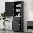 thumbnail image 1 of M optimized 68" Tall Storage Cabinet with Adjustable Shelves, Cabinet with Door, 2 Drawers, Freestanding Bathroom Storage Cabinet for Living Room, Kitchen, 1 of 9