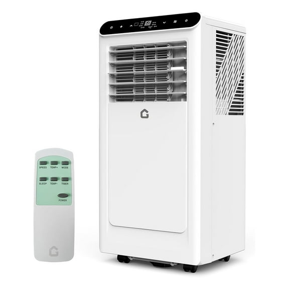 M optimized 8,000 BTU Portable Air Conditioner, Cools Room up to 350sq.ft., 3-in-1 Air Conditioner with Dehumidifier, Fan, Remote Control, Smart/Sleep Mode, 24H Timer