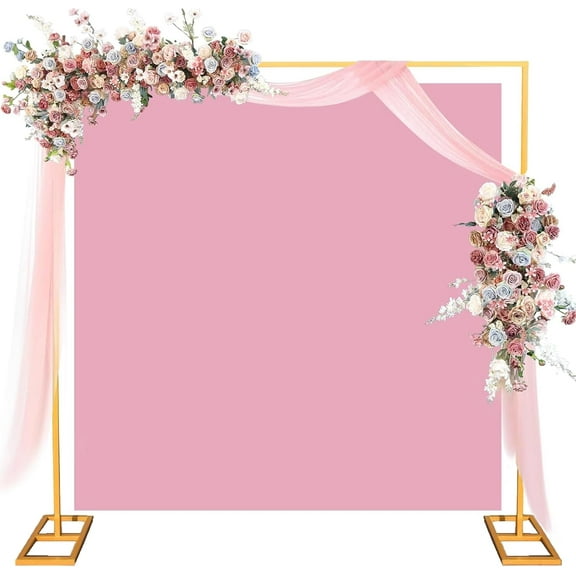 M optimized 8FT Wedding Arch Backdrop Stand, Square Backdrop Adjustable Stand Metal Rectangular Arch Frame Balloon Arch Rack for Ceremony Birthday Party Anniversary