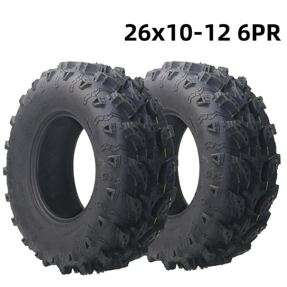 M optimized ATV Tires All-Terrain Tires 26x10-12 6PR ATV UTV Trail Sand Mud Off-Road Tires Tubeless, Set of 2 Black