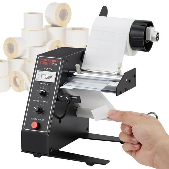 M optimized Automatic Label Dispenser, Electric Label Applicator for 0.12"-5.9" Labels, 1-8M/Min Speed Adjustable with Senser, Auto Counting 0-999999