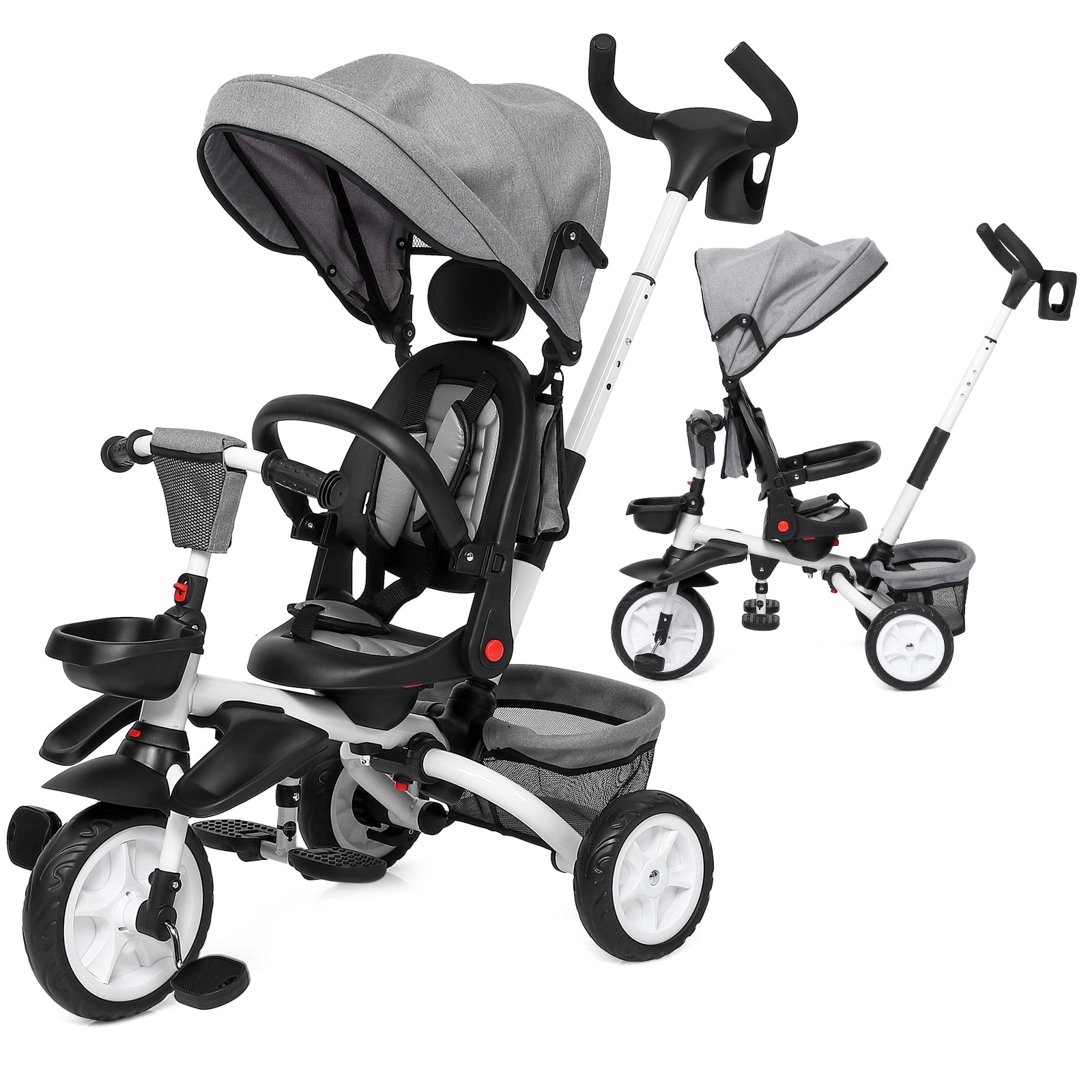 M optimized Baby Tricycle 7 in 1 Folding Kids Tricycle w/Removable ...