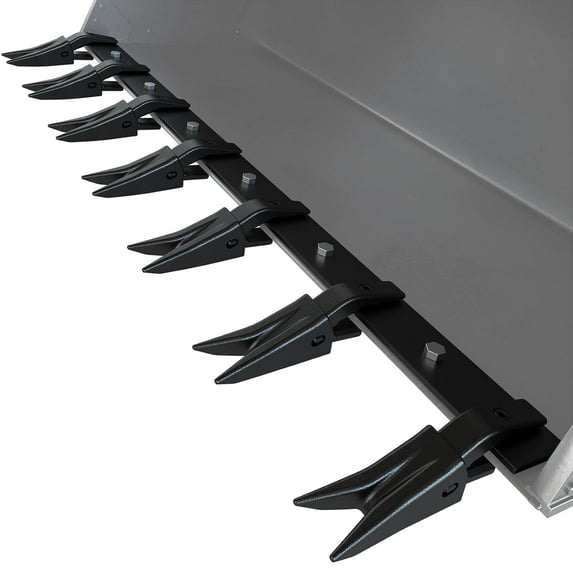 M optimized Bucket Tooth Bar for Sub-Compact Tractor, 57" Heavy Duty Tractor Bucket Teeth Fits Bucket Cutting Edges Sized 1/2" or Less, No Drilling Required, Black