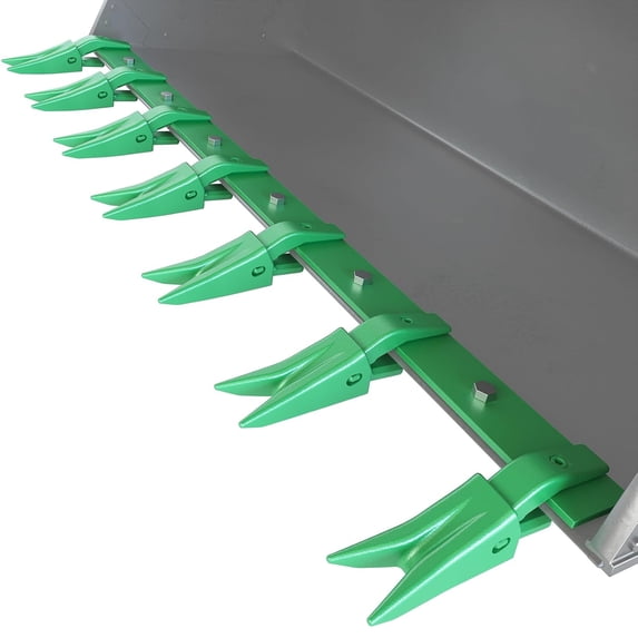 M optimized Bucket Tooth Bar for Sub-Compact Tractor, 57" Heavy Duty Tractor Bucket Teeth Fits Bucket Cutting Edges Sized 1/2" or Less, No Drilling Required, Green