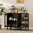 thumbnail image 1 of M optimized Buffet Sideboard Cabinet, Storage Cabinet with Glass Doors, Metal Handle, Storage Cabinet with Adjustable Shelves, Modern Sideboard Cabinet for Living Room Kitchen Dining Room, 1 of 9