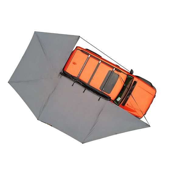 M optimized Car 270 Awning with 4 LED Lights Aluminium Alloy Weather-Resistant Waterproof Sunshade Rooftop Tent for Car