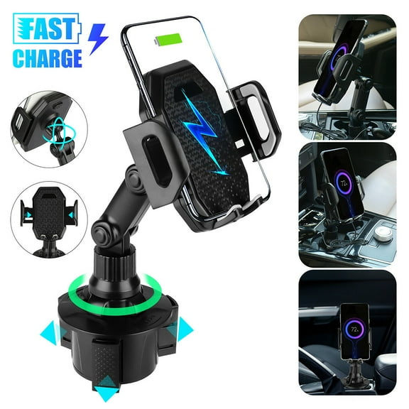 M optimized Car Cup Holder Mount Wireless Charging Adjustable Quick Charging Stand Base for Phone