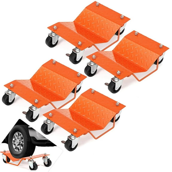 M optimized Car Dolly Set of 4, Car Wheel Dolly with Security Lock, 6000 LBS Capacity Wheel Dolly Set of 4, Car Dollies with Wheels, Wheel Dollies for Moving Vehicles