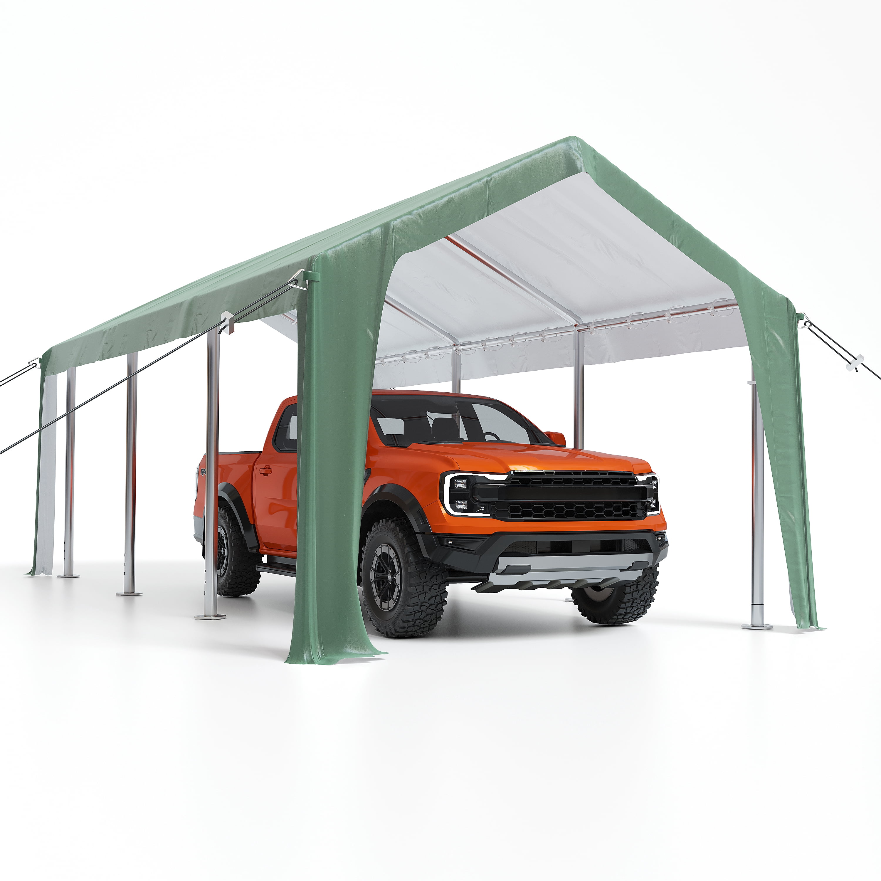 M optimized Carport 13'x20' Heavy-Duty Portable Garage, 8 x 1.0 mm
