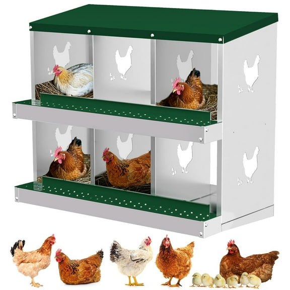 M optimized Chicken Nesting Boxes with 6 Compartments Hen Laying Nest Galvanized Steel