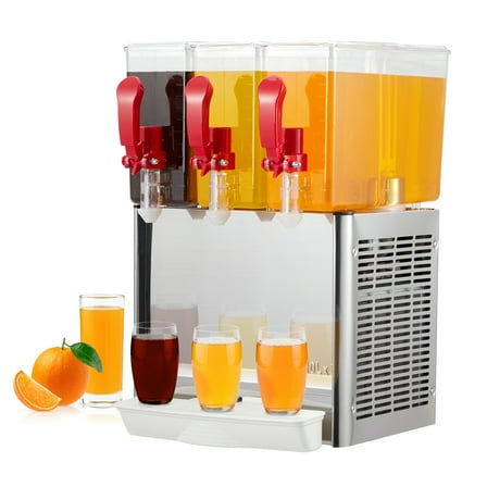 M optimized Commercial Beverage Dispenser 7.93 Gallon 30L 3 Tanks Ice Tea Drink Machine 320W Stainless Steel Food Grade Material Fruit Juice Equipped with Thermostat Controller